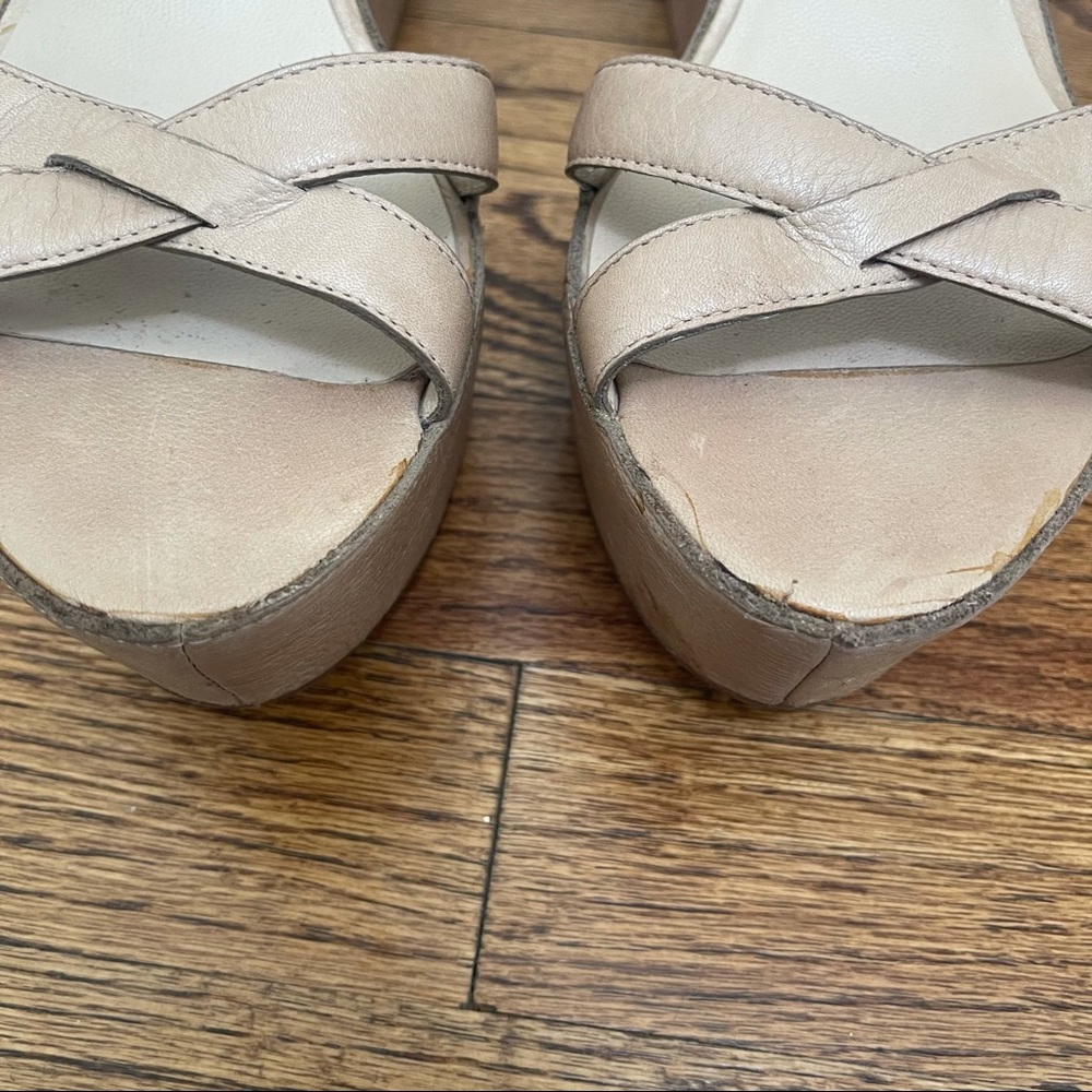 Dkny Nude Wedge Sandals Gem
